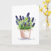 Aquarelllavender Karte (Gelbe Blume)