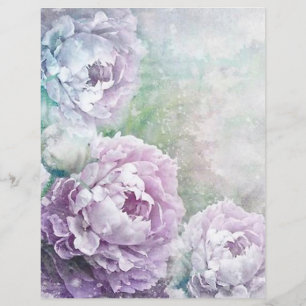 Aquarelllavender Lilac Floral Scrapbook Paper