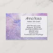 *~* Aquarelllavender Magenta Glitzer Visitenkarte (Rückseite)