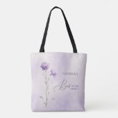 Aquarelllavender Meadow Wildblume Beste Mama Tasche (Rückseite)