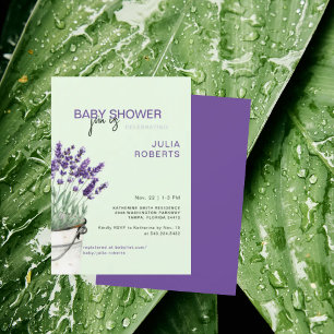 Aquarelllavender & Mint Baby Dusche Einladung