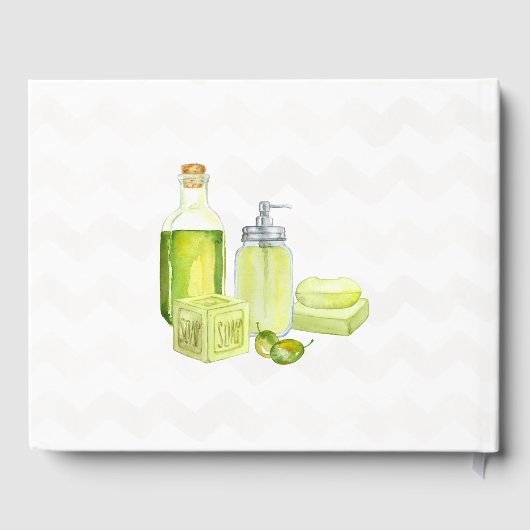 Aquarelllavender Olive Soap Badezimmer Gästebuch (Rückseite)