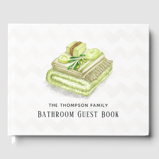 Aquarelllavender Olive Soap Badezimmer Gästebuch (Vorderseite)