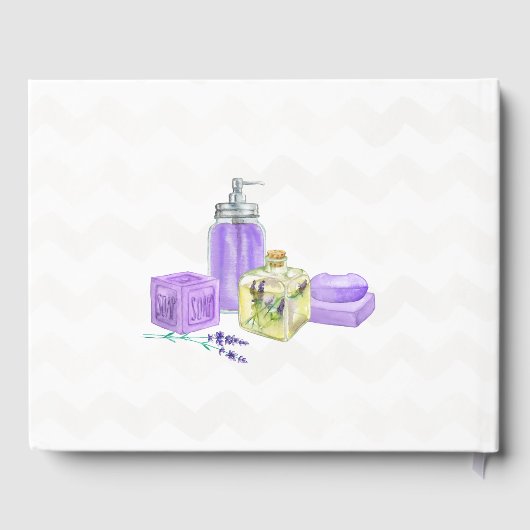 Aquarelllavender Olive Soap Badezimmer Gästebuch (Rückseite)