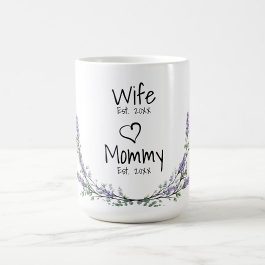 Aquarelllavender personalisieren Ehefrau Mommy Kaffeetasse (Mittel)