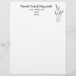 Aquarelllavender Personalisiert Letterhead Briefbogen