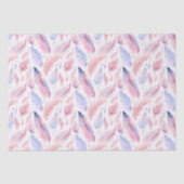 Aquarelllavender Pink Pastel Feathers Spring Seidenpapier (Vorderseite)