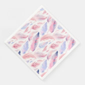 Aquarelllavender Pink Pastel Feathers Spring Serviette (Ecke)