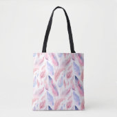 Aquarelllavender Pink Pastel Feathers Spring Tasche (Vorderseite)