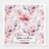 Aquarelllavender Pink Pastellfarben Blume Frühling Serviette (Vorderseite)
