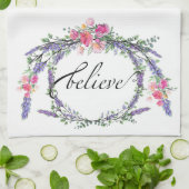 Aquarelllavender Pink Wild Rose glauben Geschirrtuch (Gefaltet)