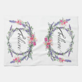 Aquarelllavender Pink Wild Rose glauben Geschirrtuch (Horizontal)