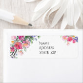 Aquarelllavender Pink Wilde Rose und Eukalyptus (Insitu)