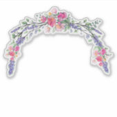 Aquarelllavender Pink Wilde Rose und Eukalyptus Aufkleber (Vorderseite)