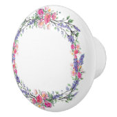 Aquarelllavender Pink Wilde Rose und Eukalyptus Keramikknauf (Rechts)