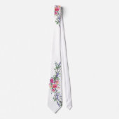 Aquarelllavender Pink Wilde Rose und Eukalyptus Krawatte (Vorderseite)