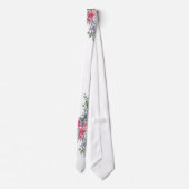 Aquarelllavender Pink Wilde Rose und Eukalyptus Krawatte (Rückseite)