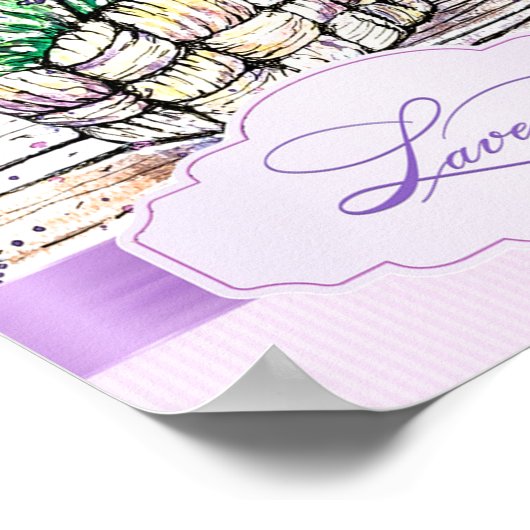 Aquarelllavender Poster (Ecke)