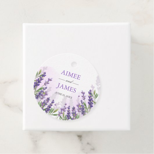 Aquarelllavender Romatic Floral Rustikal Lila Geschenkanhänger (Beispiel)