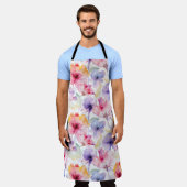 Aquarelllavender Rosa Rosa Pastellblütenfrühling Schürze (Getragen)