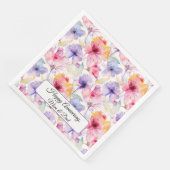 Aquarelllavender Rosa Rosa Pastellblütenfrühling Serviette (Ecke)
