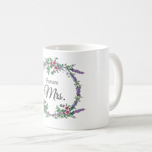 Aquarelllavender rosa Rosen Future Mrs. Kaffeetasse (VorderseiteRechts)