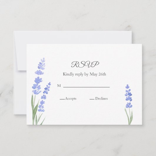 Aquarelllavender RSVP Karte (Vorderseite)