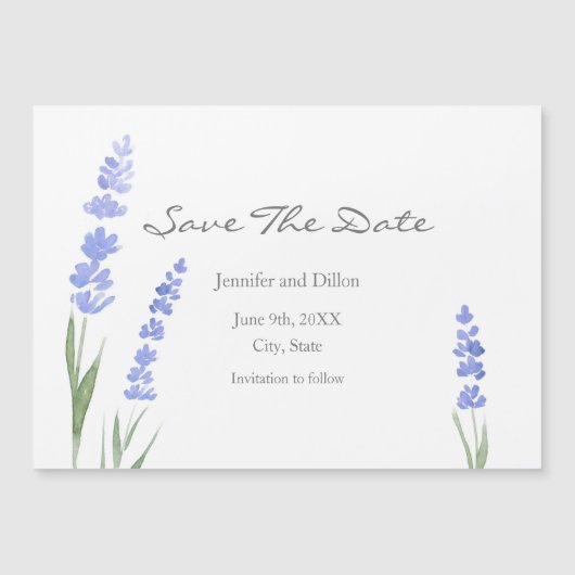 Aquarelllavender Save the Date Magneteinladung (Vorderseite)