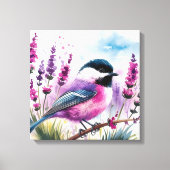 Aquarelllavender und Chickadee Leinwanddruck (Vorderseite)