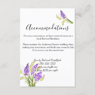 Aquarelllavender und Grüne Florals Begleitkarte