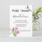 Aquarelllavender und Grüne Florals Einladung (Stehend Vorderseite)