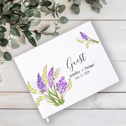 Aquarelllavender und Grüne Florals Gästebuch
