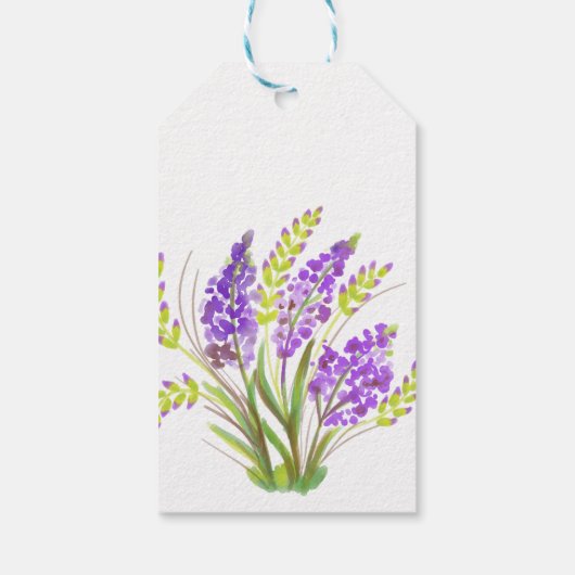 Aquarelllavender und Grüne Florals Geschenkanhänger (Rückseite)