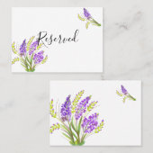 Aquarelllavender und Grüne Florals Platzkarte (Vorne/Hinten)
