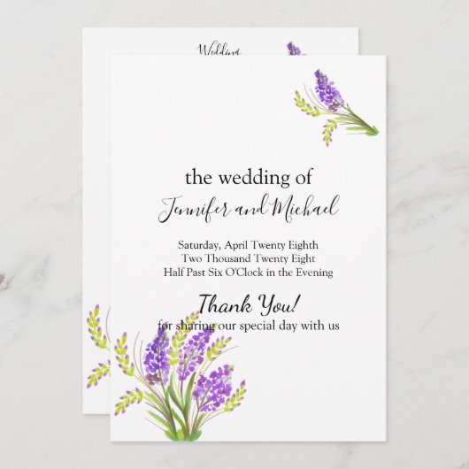 Aquarelllavender und Grüne Florals Programm (Vorne/Hinten)