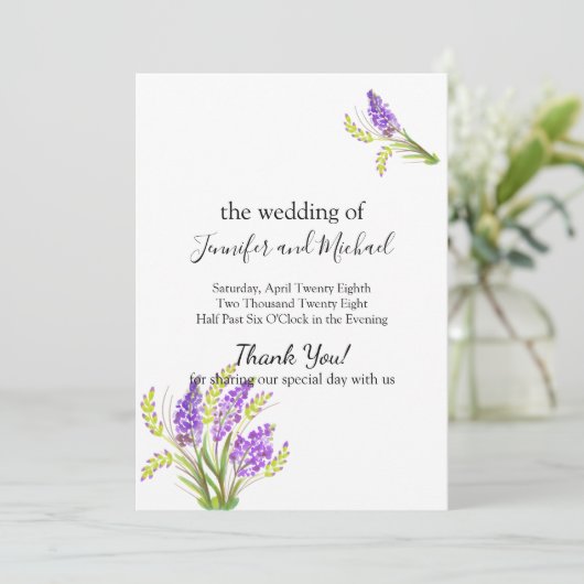 Aquarelllavender und Grüne Florals Programm (Stehend Vorderseite)