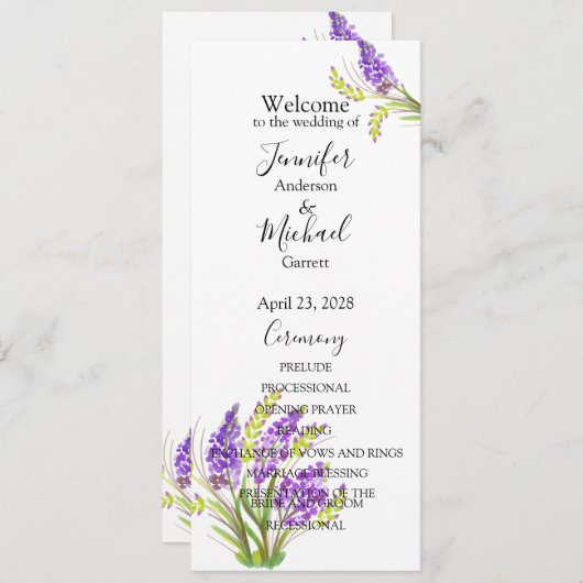 Aquarelllavender und Grüne Florals Programm (Vorne/Hinten)