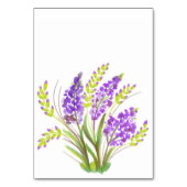 Aquarelllavender und Grüne Florals Tischnummer (Rückseite)