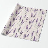 Aquarelllavender und Punktedesign Geschenkpapier (Ungerollt)