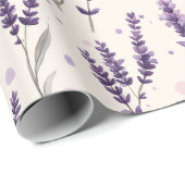 Aquarelllavender und Punktedesign Geschenkpapier (Rolleneckpunkt)