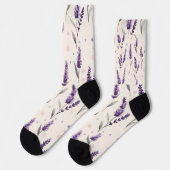 Aquarelllavender und Punktedesign Socken (Linkes Detail)
