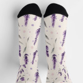 Aquarelllavender und Punktedesign Socken (Oben)