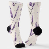 Aquarelllavender und Punktedesign Socken (Gewinkelt)