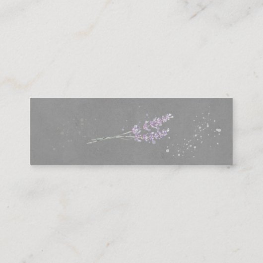 Aquarelllavender Webseite für Hochzeitsseminare Mini Visitenkarte (Rückseite)