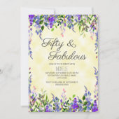 Aquarelllavender Yellow 50 & Fabulous Birthday Einladung (Vorderseite)