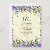 Aquarelllavender Yellow 80 & Fabulous Birthday Einladung (Vorderseite)