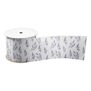 Aquarelllavene auf Weiß Satinband