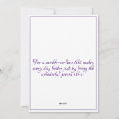 Aquarelllavene hellgrüne Mutter Feiertagskarte (Rückseite)