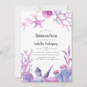 Aquarellleben Quinceñera Einladung (Vorderseite)