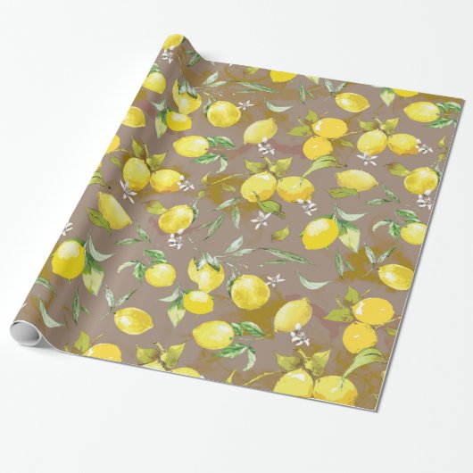 Aquarelllemon Geschenkpapier (Ungerollt)